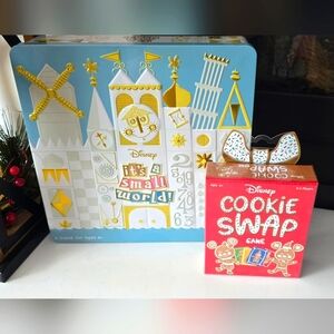 Disney It’s a Small World Board Game In Tin + Cookie Swap Scented Game - NEW!